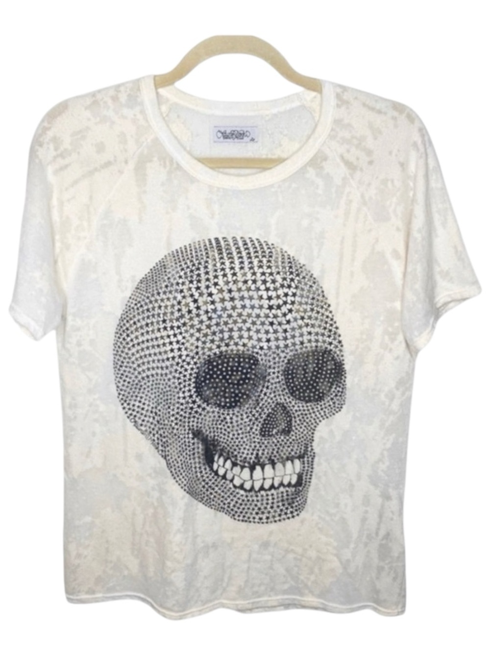 Rare: Lauren Moshi ★ Suki Mini Star Skull Burnout Tee ★ Soft Vintage Inspired T - Picture 7 of 16